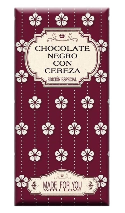 Chocolate artesano Negro 72% con Cereza