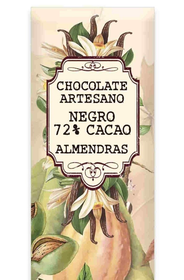 Lingote 250g chocolate negro con almendras Marconas