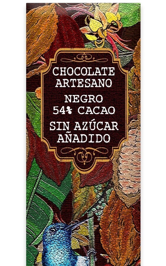 Lingote 250g chocolate negro 54% sín azúcares